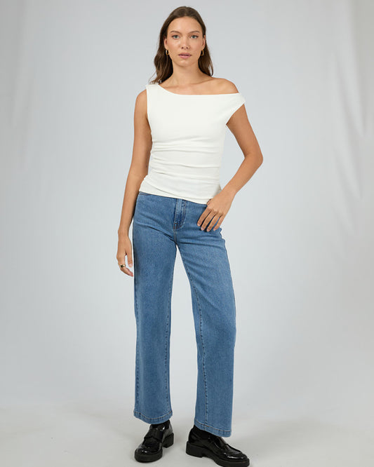 Kylie Off Shoulder Top (Vintage White)