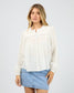 All About Eve Lark Lace Trim Shirt in Vintage White | Women's Clothing | Gretel Lane