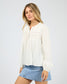 All About Eve Lark Lace Trim Shirt in Vintage White | Women's Clothing | Gretel Lane
