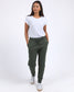 Foxwood Women's Khaki Cotton Lazy Days Track Pant | Gretel Lane