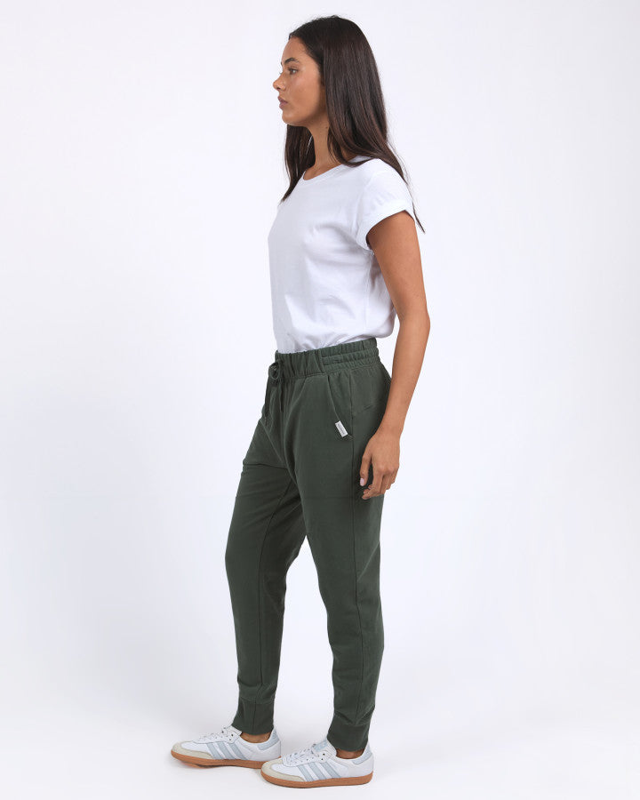 Foxwood Women's Khaki Cotton Lazy Days Track Pant | Gretel Lane
