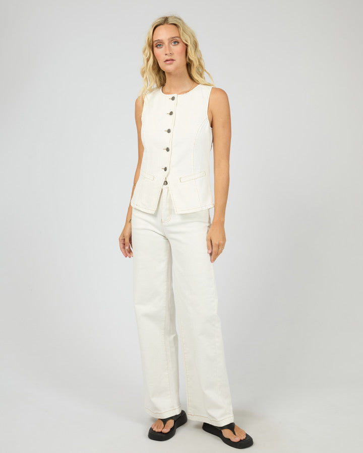 All About Eve Lena Denim Vest Top Vintage White | Women's Clothing | Gretel Lane