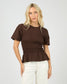 Lipa Ruched Top (Brown)