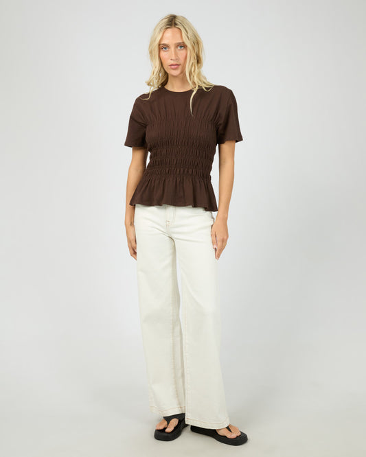 Lipa Ruched Top (Brown)