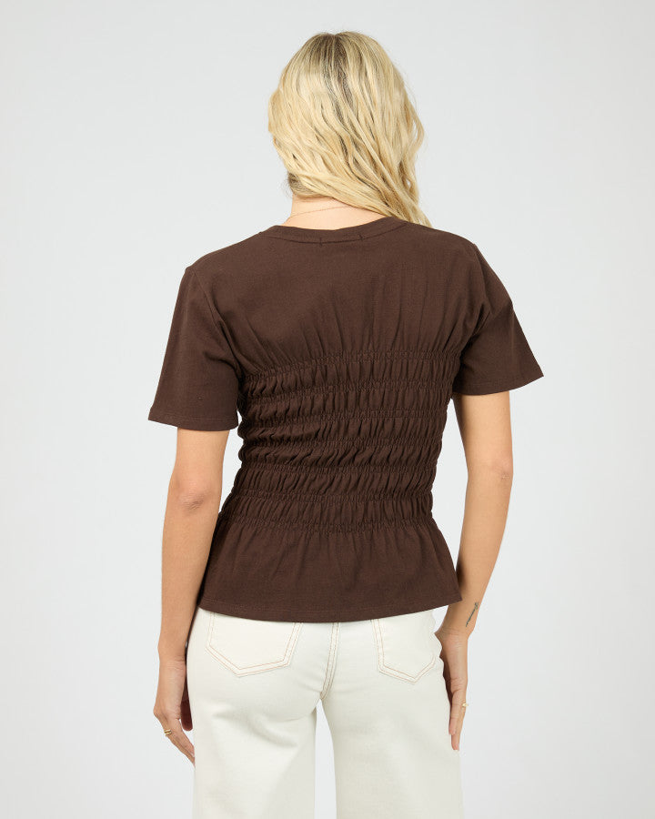 Lipa Ruched Top (Brown)