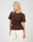 Lipa Ruched Top (Brown)