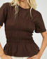 Lipa Ruched Top (Brown)