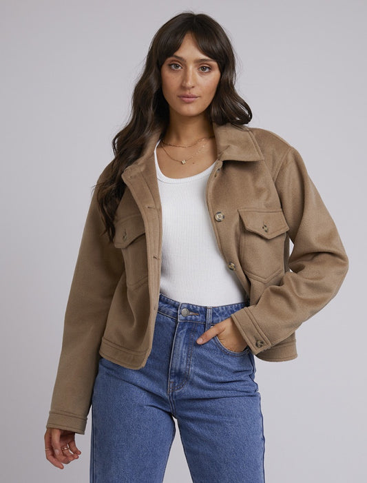 Mahina Cropped Shacket (Oatmeal)