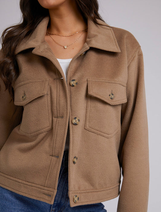 Mahina Cropped Shacket (Oatmeal)