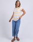 Manly Stripe Tee (White/Yellow Stripe)