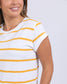 Manly Stripe Tee (White/Yellow Stripe)