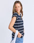 Manly Stripe Tee (Navy/White Stripe)