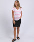 Manly Stripe Vee Tee (Hot Pink)