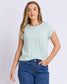 FoxwoodManly Cotton Crew Neck Tee Subdued Mint | Women's T-Shirts | Gretel Lane