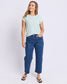 Foxwood Manly Cotton Crew Neck Tee Subdued Mint | Women's T-Shirts | Gretel Lane