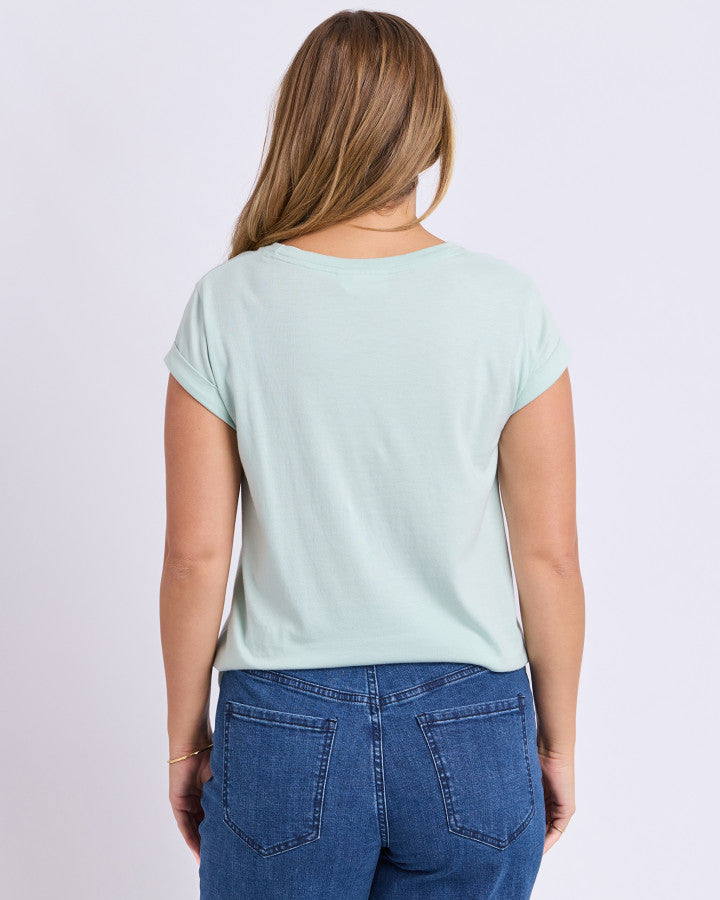 Foxwood Manly Cotton Crew Neck Tee Subdued Mint | Women's T-Shirts | Gretel Lane