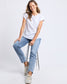 Foxwood Manly Crew Neck Cotton Tee White | Women's T-shirt | Gretel Lane