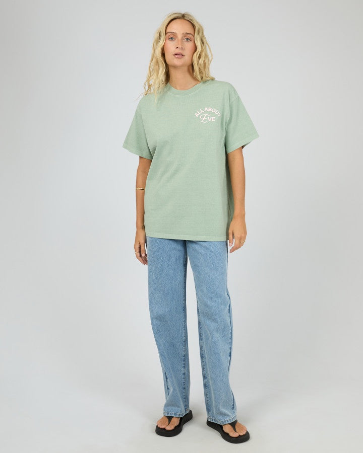 All About Eve Matcha Club Cotton Relaxed Graphic Tee Sage | Women's T-shirt | Gretel Lane