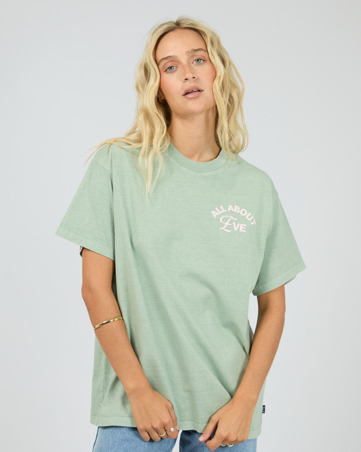 All About Eve Matcha Club Cotton Relaxed Graphic Tee Sage | Women's T-shirt | Gretel Lane