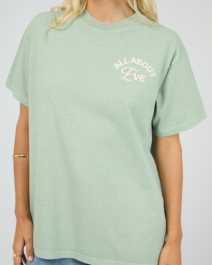 All About Eve Matcha Club Cotton Relaxed Graphic Tee Sage | Women's T-shirt | Gretel Lane