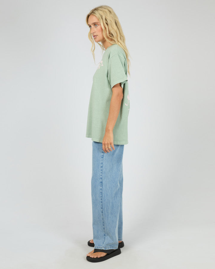 All About Eve Matcha Club Cotton Relaxed Graphic Tee Sage | Women's T-shirt | Gretel Lane
