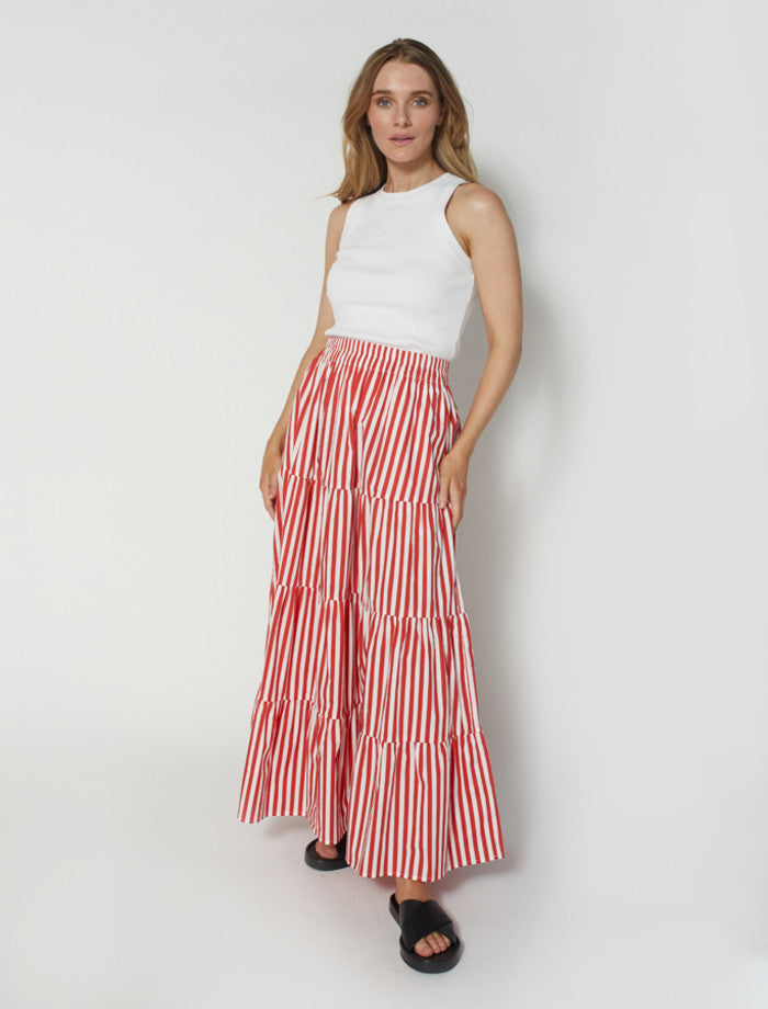 Mika Skirt (Red Stripe)