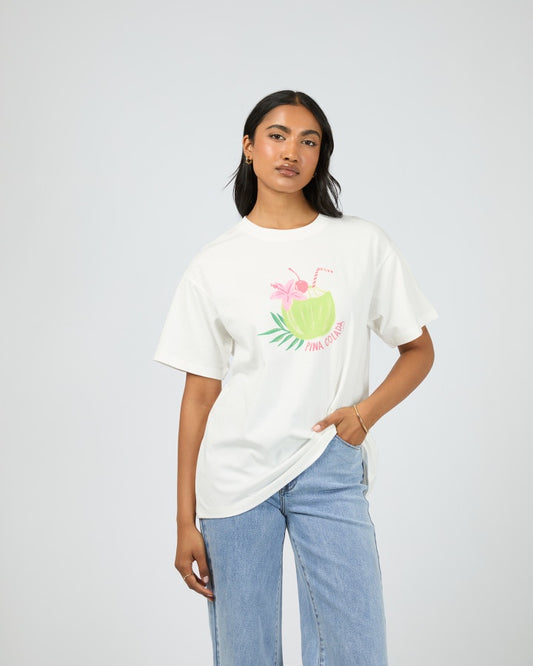 Pina Colada Relaxed Tee (Vintage White)