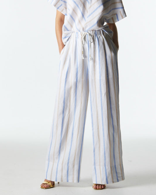 Poolside Wide Leg Pants (Stripe)