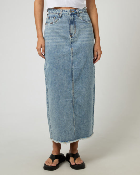 Ray Maxi Skirt in Light Denim | Gretel Lane