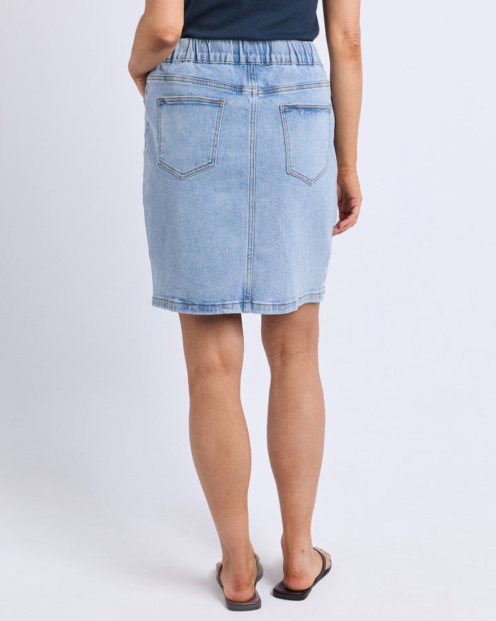 Foxwood Rio Stretch Denim Knee-length Skirt Blue | Women's Clothing | Gretel Lane