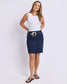 Rio Knee-length Stretch Denim Skirt Indigo