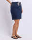 Rio Knee-length Stretch Denim Skirt Indigo