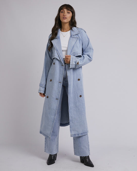 Rio Trench Coat (Light Blue)