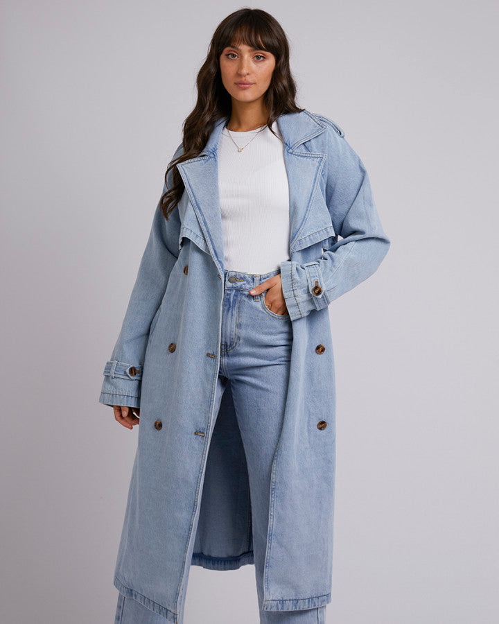 Rio Trench Coat (Light Blue)