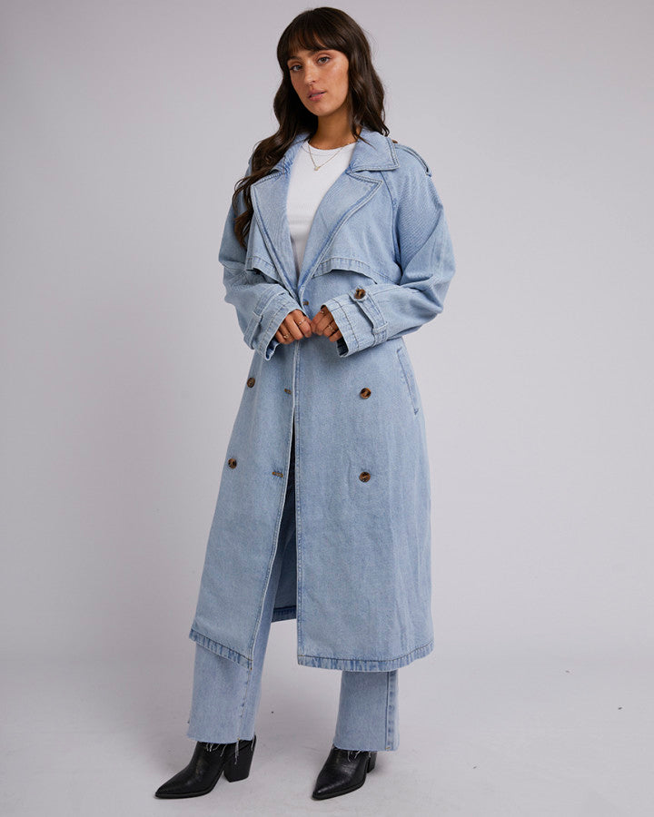 Rio Trench Coat (Light Blue)