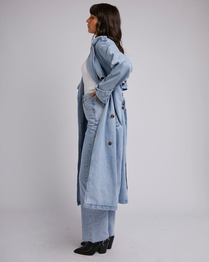 Rio Trench Coat (Light Blue)