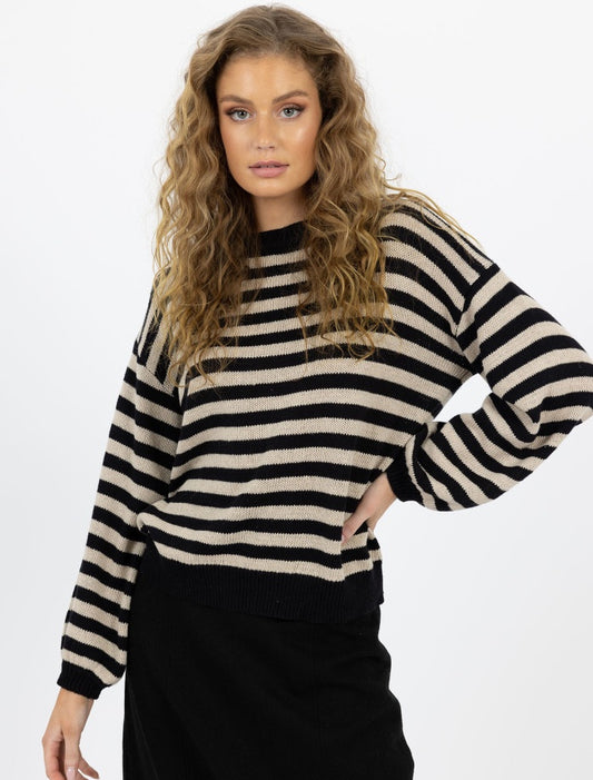 Sierra Stripe Jumper (Black/Stone)