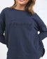 Foxwood Women's Navy Cotton Signature Crew Sweatshirt | Gretel Lane