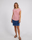 Signature Stripe Tee (Cayenne/White Stripe)