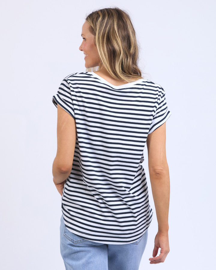 Signature Stripe Tee (Dark Sapphire/White Stripe)