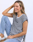 Signature Stripe Tee (Dark Sapphire/White Stripe)