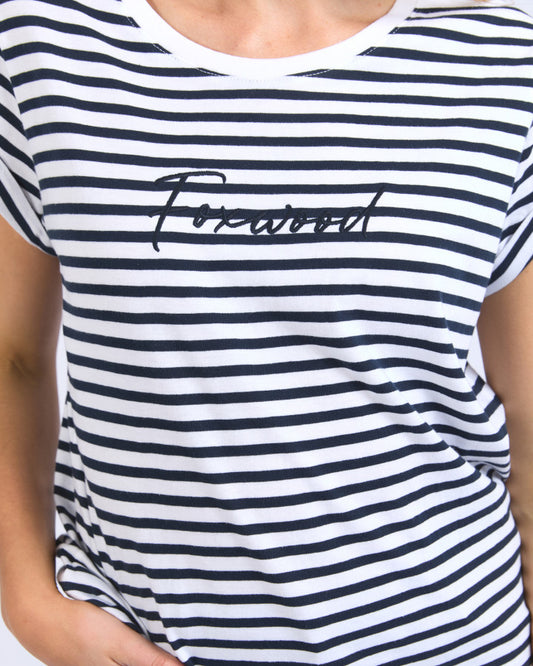 Signature Stripe Tee (Dark Sapphire/White Stripe)