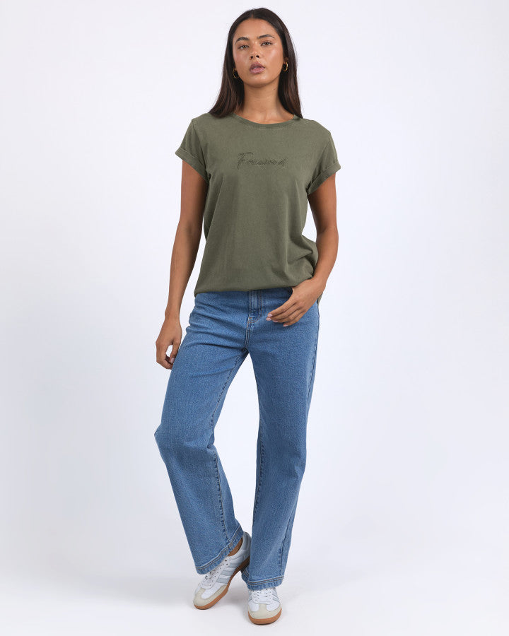Foxwood Signature Tee Khaki | Women's Clothing | Gretel Lane