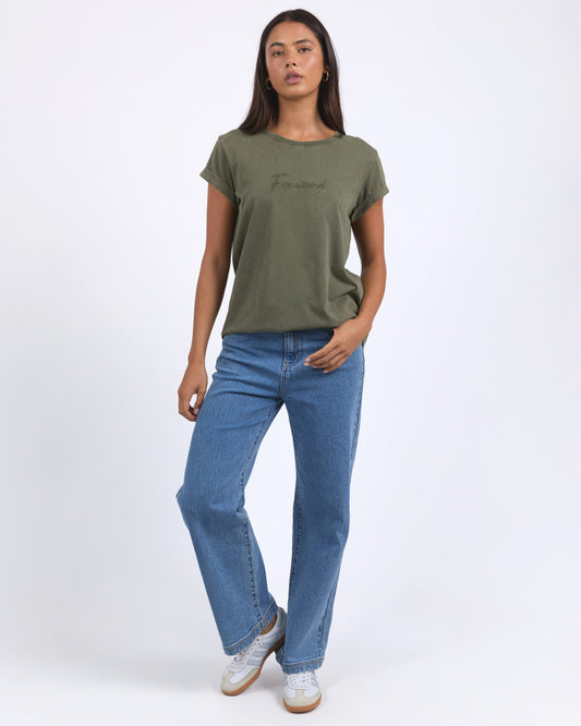 Foxwood Signature Tee Khaki | Women's Clothing | Gretel Lane