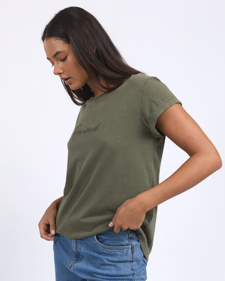 Foxwood Signature Tee Khaki | Women's Clothing | Gretel Lane