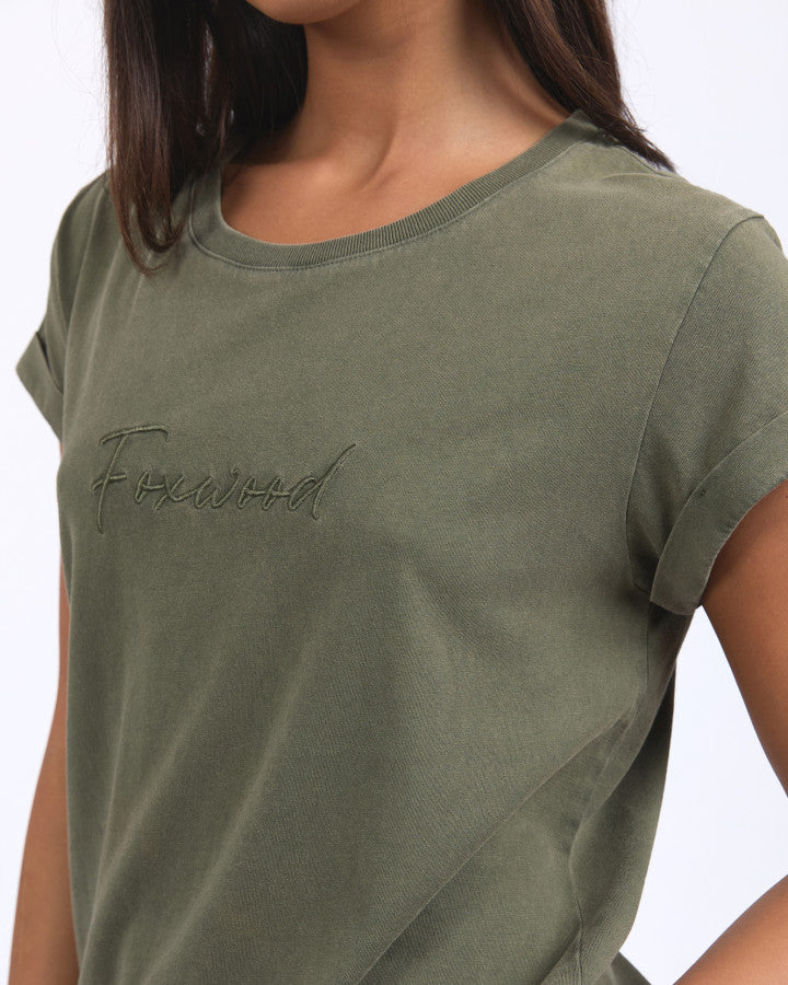 Foxwood Signature Tee Khaki | Women's Clothing | Gretel Lane