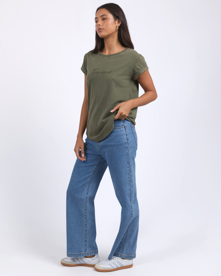 Foxwood Signature Tee Khaki | Women's Clothing | Gretel Lane