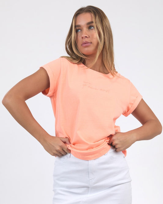 Signature Tee (Neon Peach)