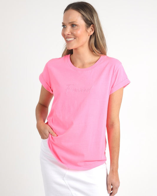 Signature Tee (Neon Rose)