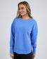 FOXWOOD Women's Blue Cotton Simplified Crew Jumper | Gretel Lane